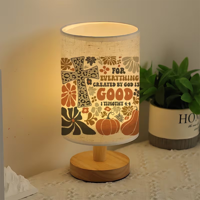 Bible Verse Printed USB Powered Bedside Lamp