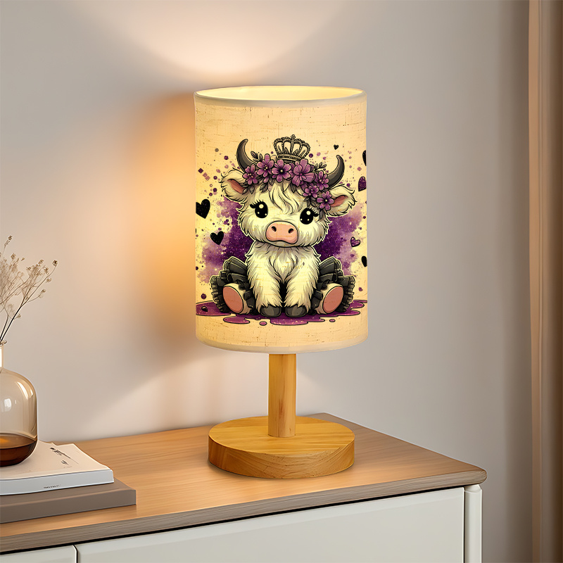 A Modern USB-powered Linen Table Lamp With Creative Patterns