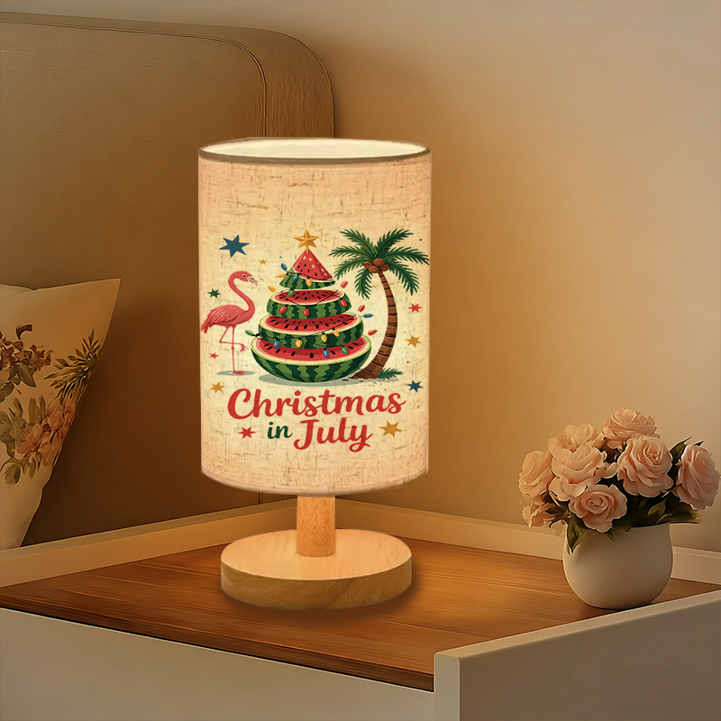 A Modern USB-powered Linen Table Lamp With Creative Patterns