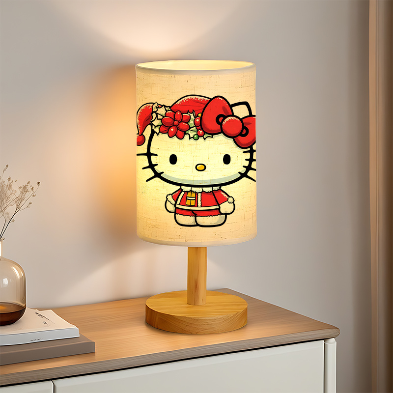 Modern Sanrio USB-powered linen lamp with a creative design, featuring Sanrio patterns