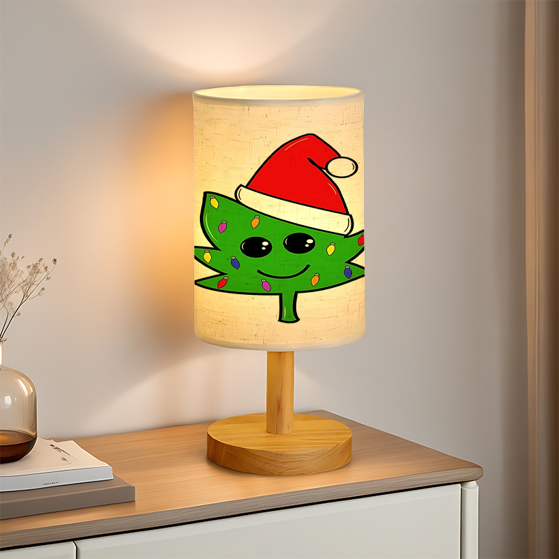 USB-powered Linen Table Lamp Creative Patterns, Perfect For Bedside Decoration
