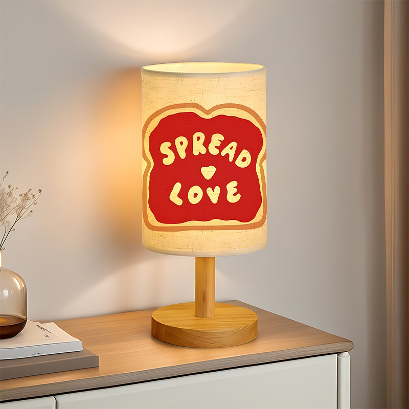 A Modern USB-powered Linen Table Lamp With Creative Patterns