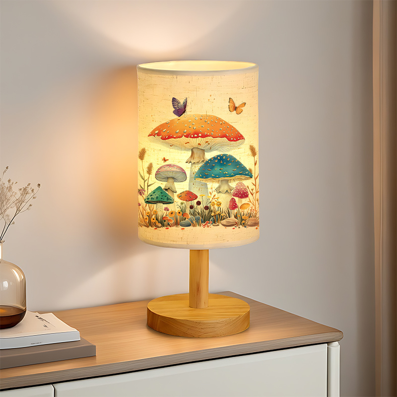 A Modern USB Powered Linen Table Lamp With Creative Patterns