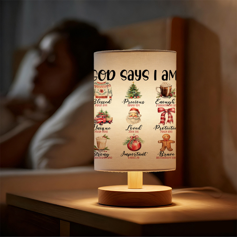 Christmas Themed USB Powered Linen Lamp