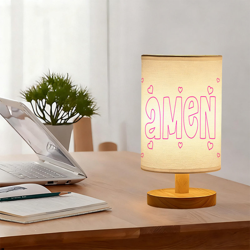 Modern USB-Powered Linen Lamp with Unique Patterns