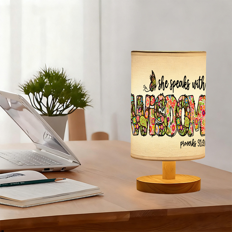 Modern USB-Powered Linen Lamp with Unique Patterns - Bedside Decor