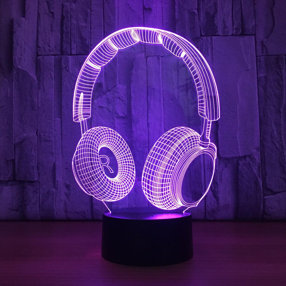 Music Earphone 3D Optical Illusion Lamp - 3D Optical Lamp
