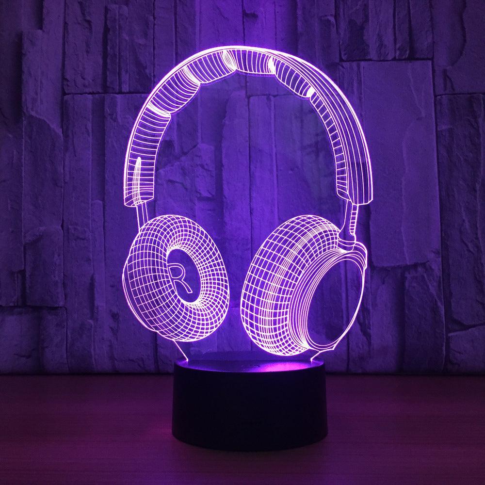 Music Earphone 3D Optical Illusion Lamp - 3D Optical Lamp