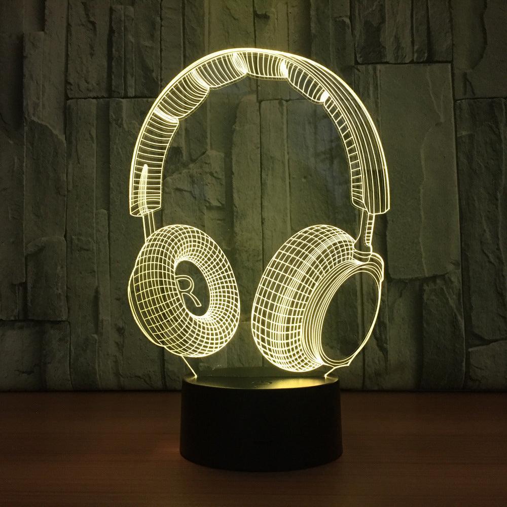 Music Earphone 3D Optical Illusion Lamp - 3D Optical Lamp