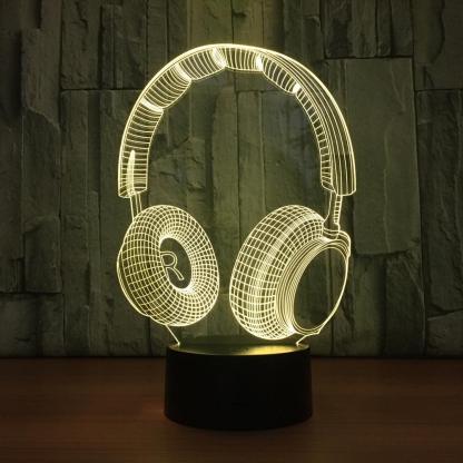 Music Earphone 3D Optical Illusion Lamp - 3D Optical Lamp