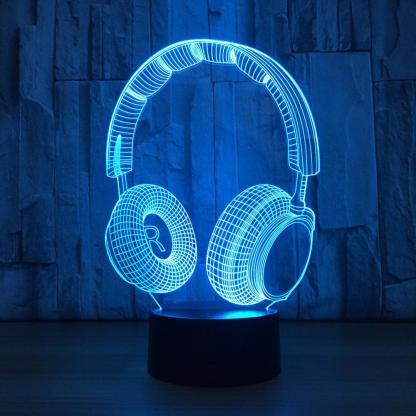 Music Earphone 3D Optical Illusion Lamp - 3D Optical Lamp