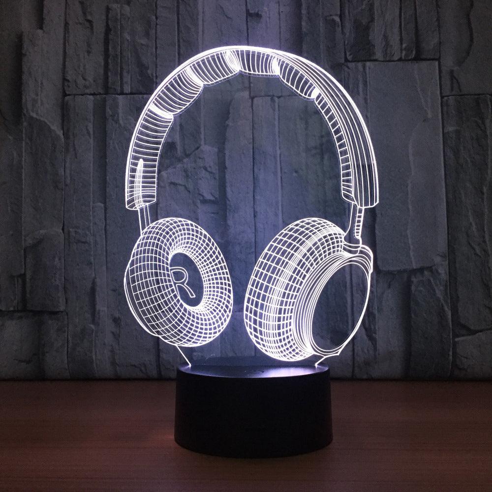 Music Earphone 3D Optical Illusion Lamp - 3D Optical Lamp