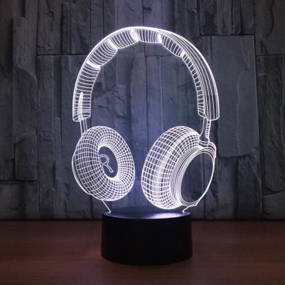 Music Earphone 3D Optical Illusion Lamp - 3D Optical Lamp