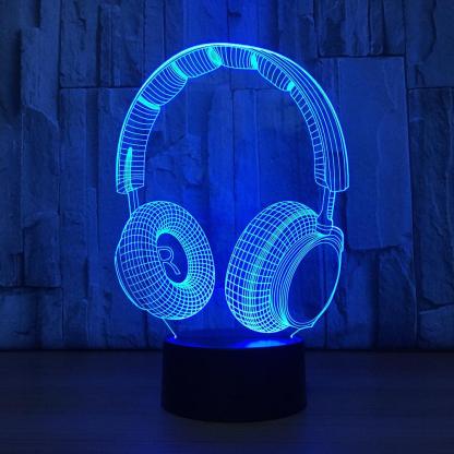 Music Earphone 3D Optical Illusion Lamp - 3D Optical Lamp