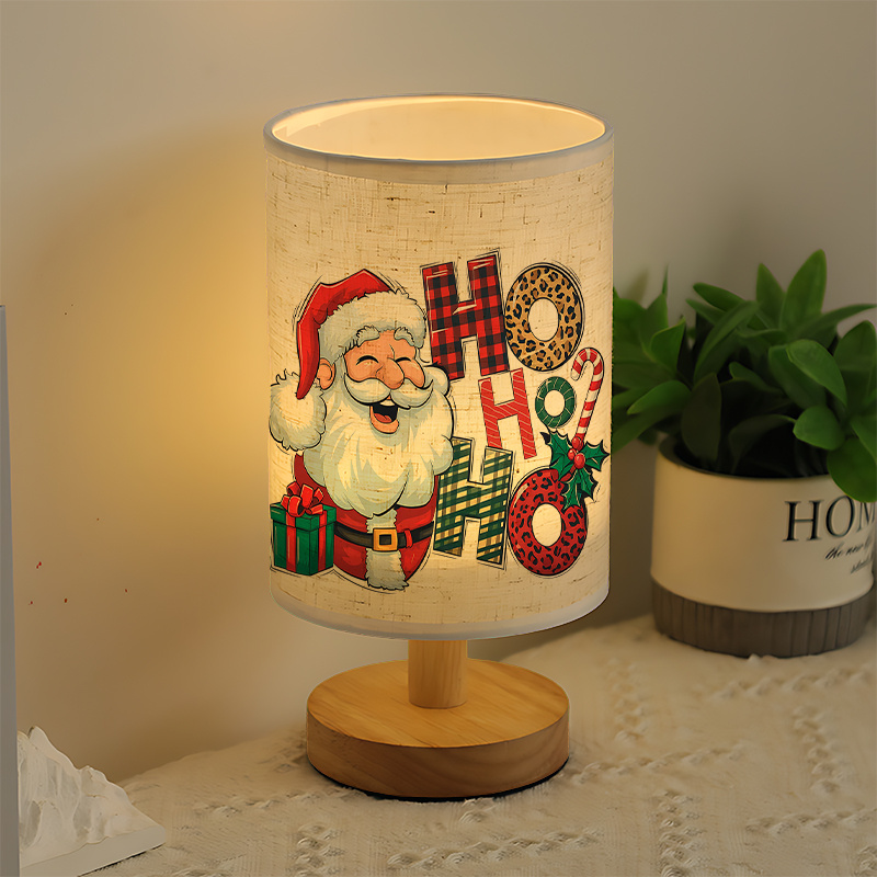 Ho Ho Ho USB Powered Linen Table Lamp