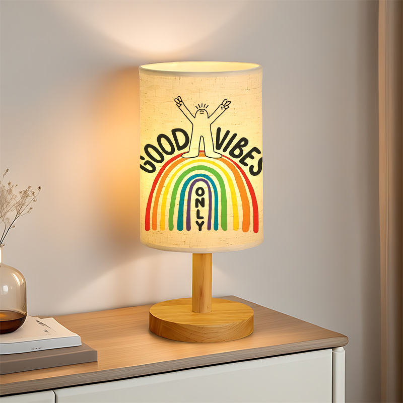 Modern USB-powered Linen Table Lamp With Creative Pattern