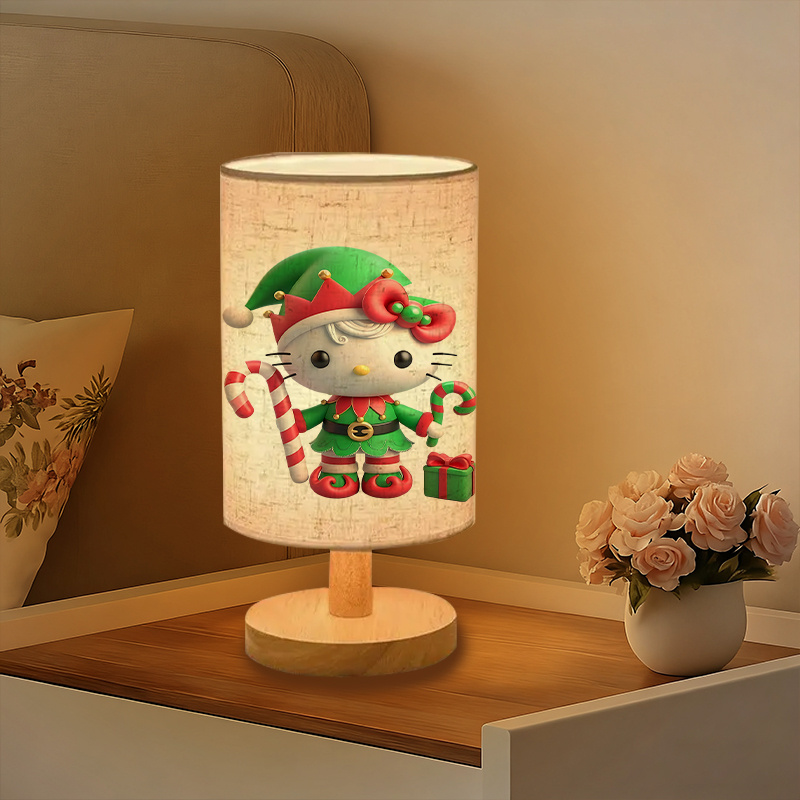 Modern Sanrio USB-powered linen lamp with a creative design, featuring Sanrio patterns