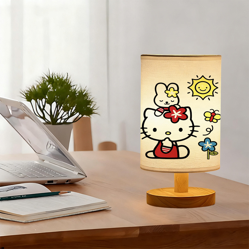 modern Sanrio USB-powered linen lamp with a creative Sanrio patterns Cozy