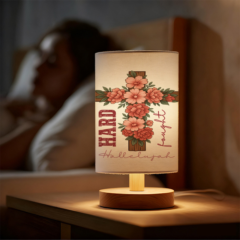 USB Powered Linen Table Lamp With Floral Pattern And Hard Work