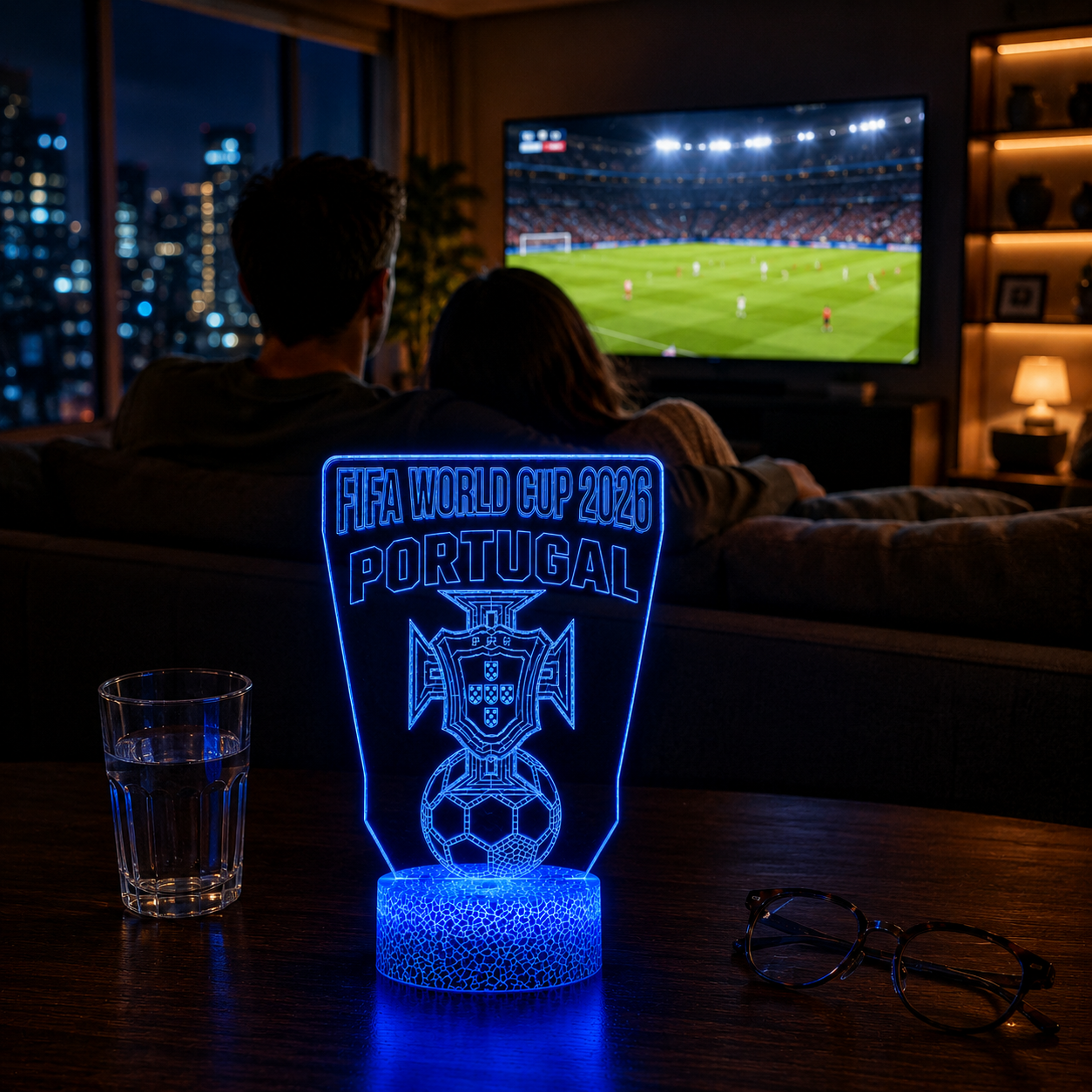 FIFA 2026 Portugal Soccer Sports Themed 3D Optical Lamp