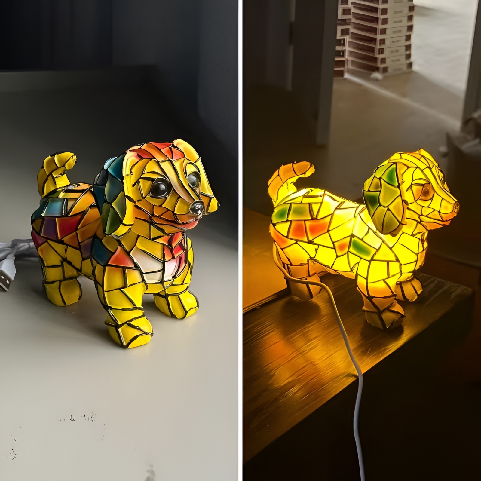 Dachshund USB LED Resin Table Lamp