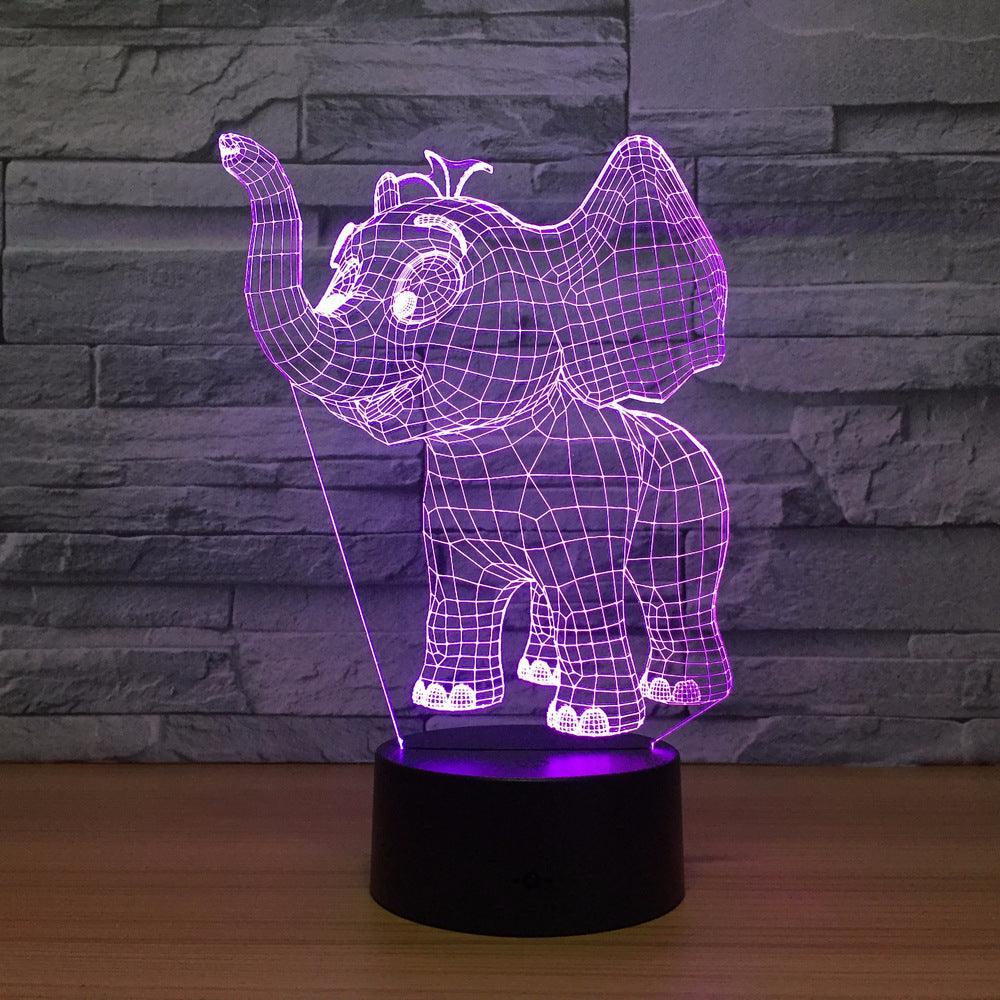 Cute Elephant 3D Optical Illusion Lamp - 3D Optical Lamp