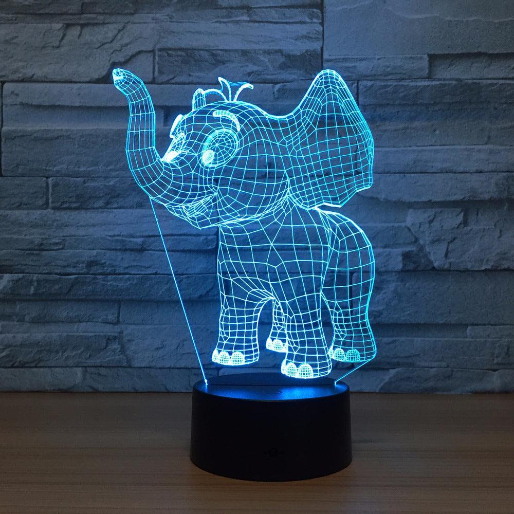 Cute Elephant 3D Optical Illusion Lamp - 3D Optical Lamp