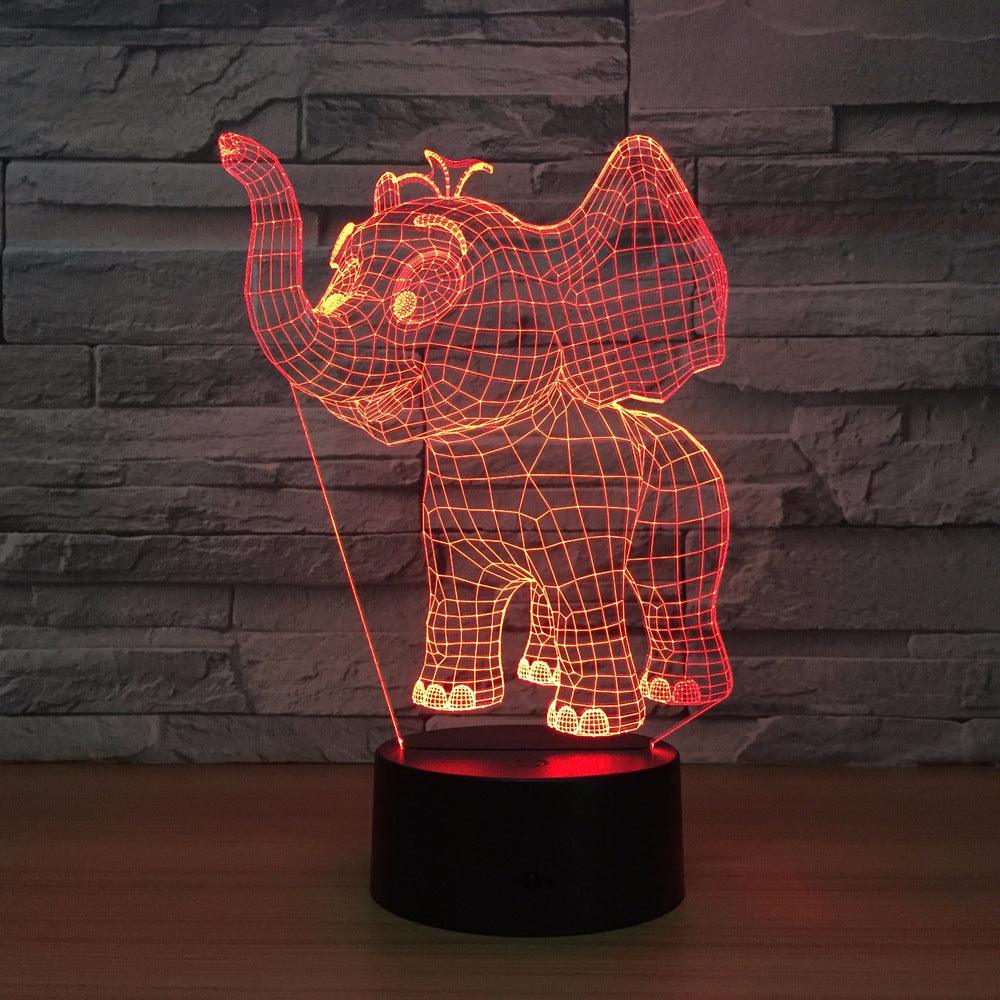 Cute Elephant 3D Optical Illusion Lamp - 3D Optical Lamp