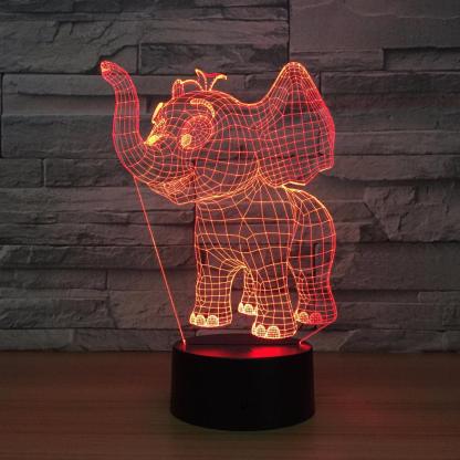 Cute Elephant 3D Optical Illusion Lamp - 3D Optical Lamp