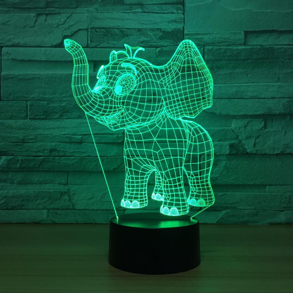 Cute Elephant 3D Optical Illusion Lamp - 3D Optical Lamp