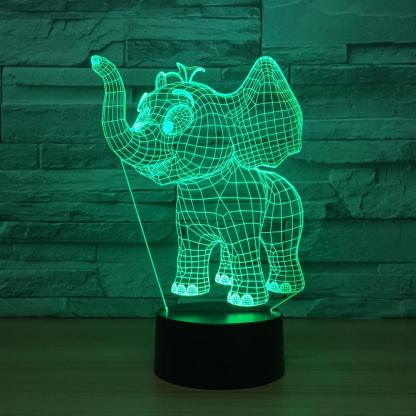 Cute Elephant 3D Optical Illusion Lamp - 3D Optical Lamp