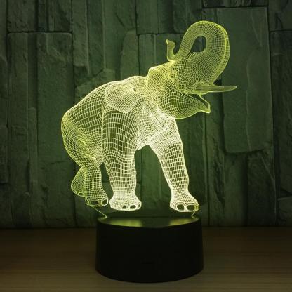 Elephant Touch 3D Optical Illusion Lamp - 3D Optical Lamp