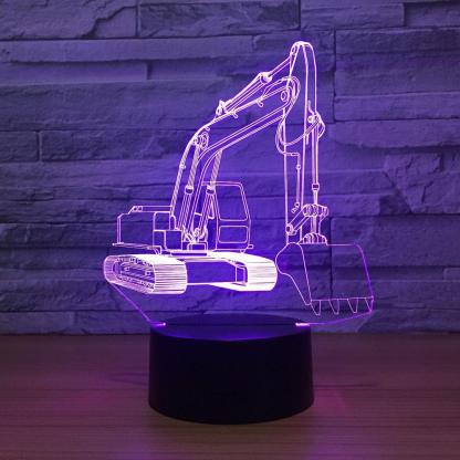 Excavator 3D Optical Illusion Lamp - 3D Optical Lamp