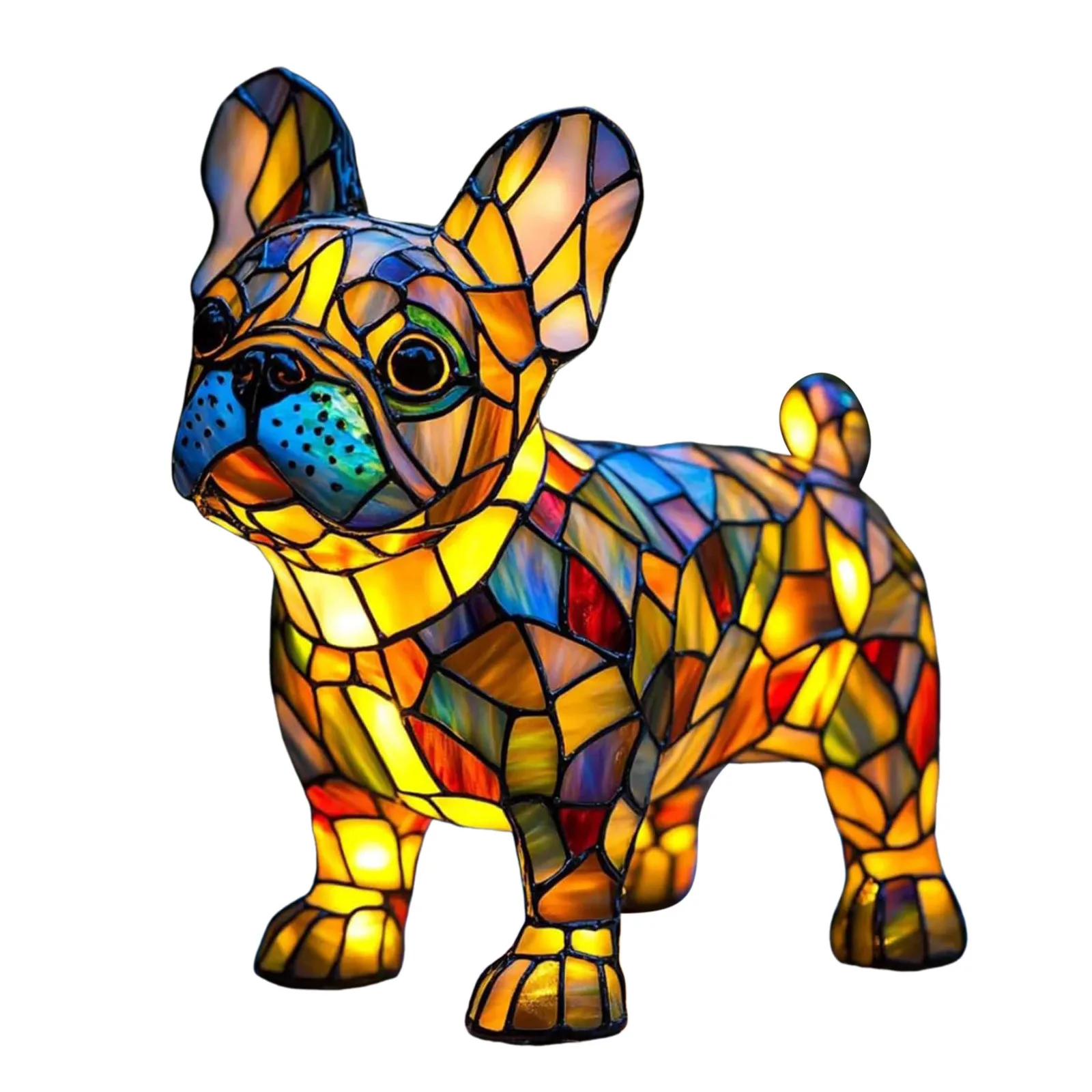 French Bulldog Stained Glass Lamp