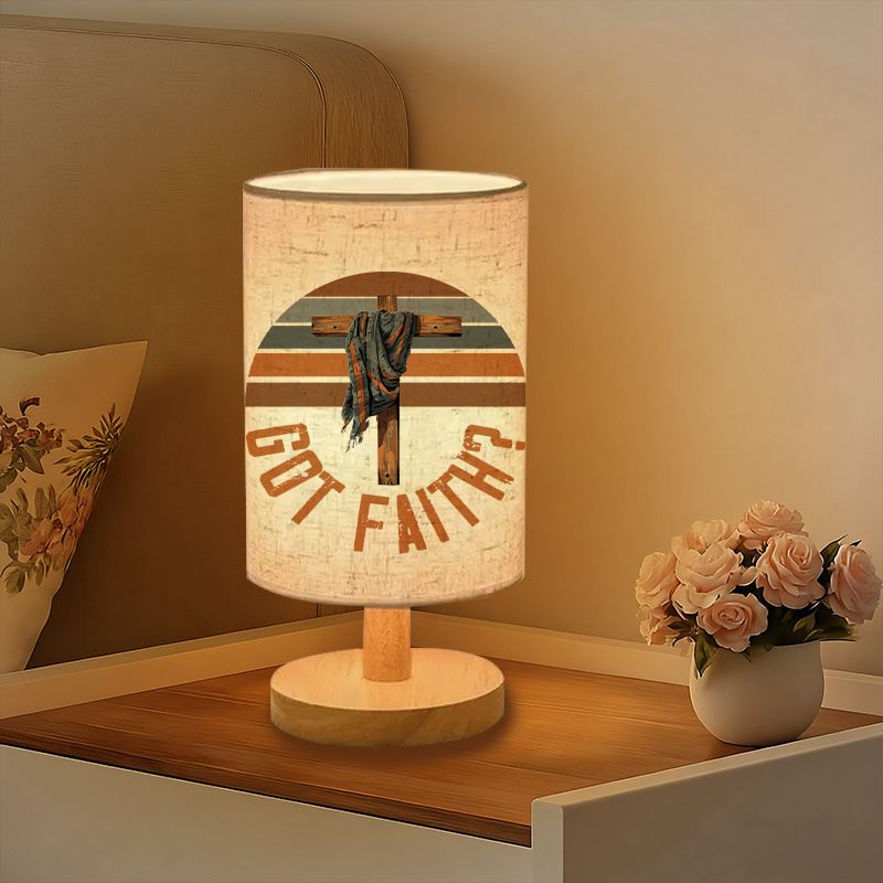 Modern USB-Powered Linen Table Lamp with Unique Design & Exquisite Patterns