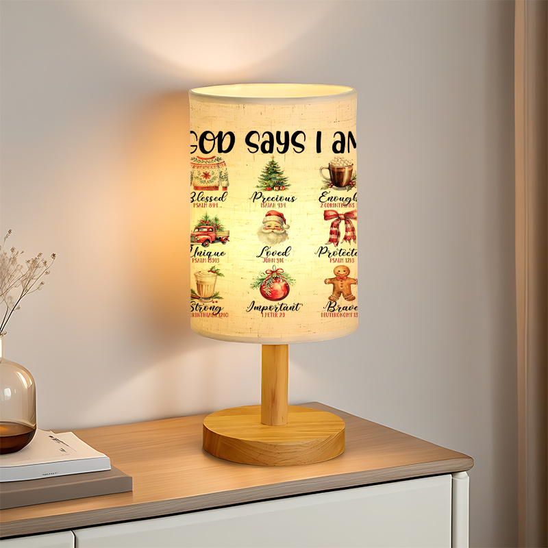 Christmas Themed USB Powered Linen Lamp