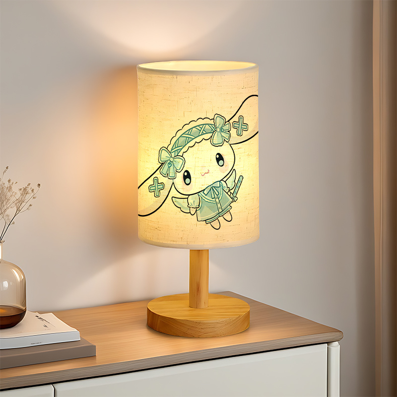 USB-powered Sanrio linen table lamp featuring creative Sanrio patterns