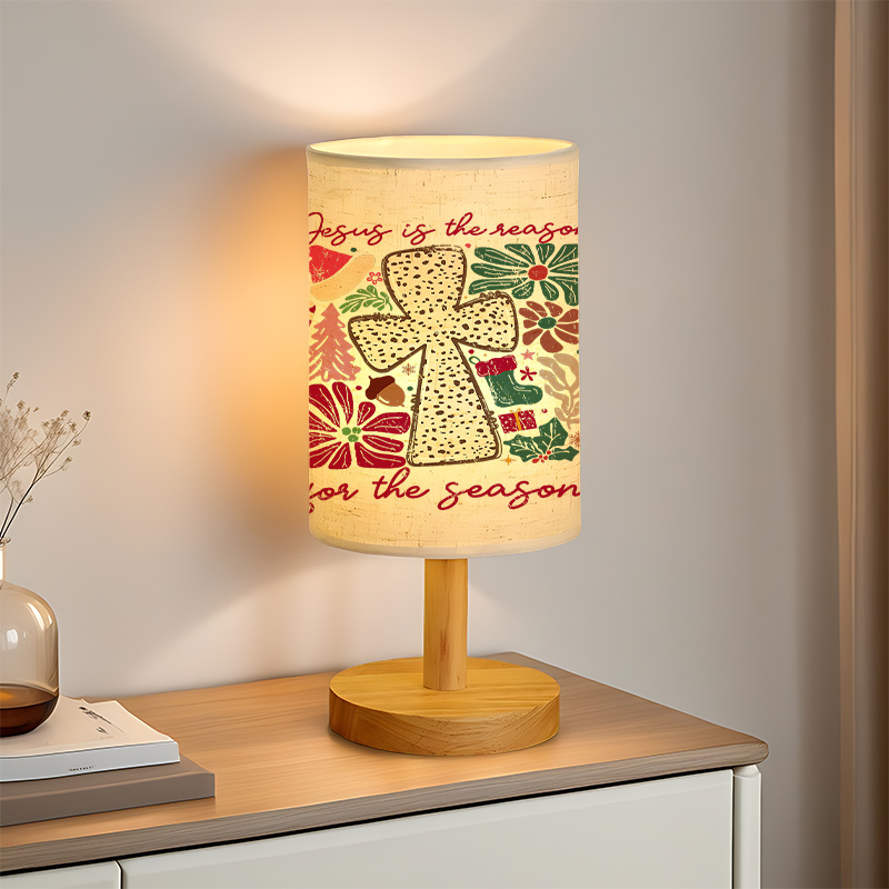 Modern USB Powered Linen Table Lamp with Floral ndA Bird Pattern Shade