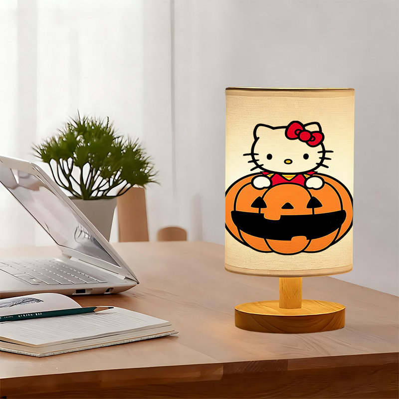 Modern Sanrio USB-powered linen lamp with a creative design, featuring Sanrio patterns