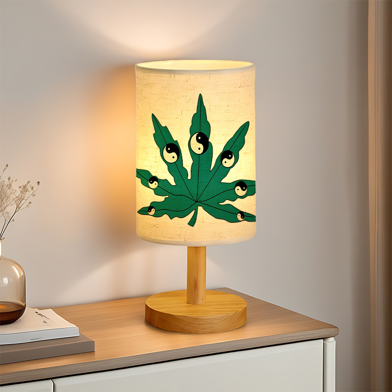 USB Powered Linen Table Lamp With Creative Patterns