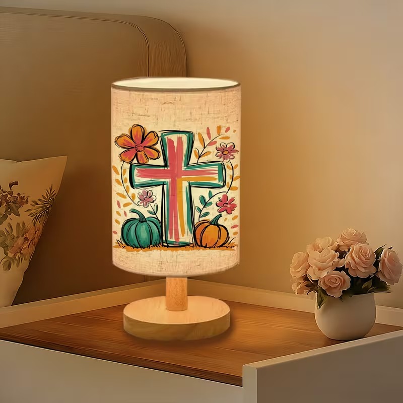 Cross Themed USB Powered Bedside Lamp
