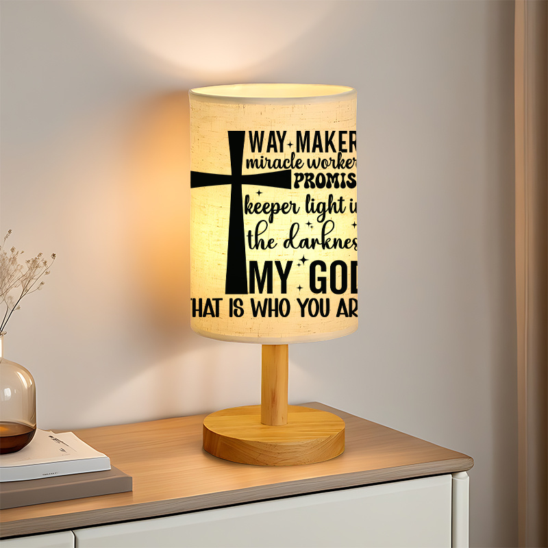 Modern USB-powered Linen Lamp Exquisite Patterns Excellent Gift 