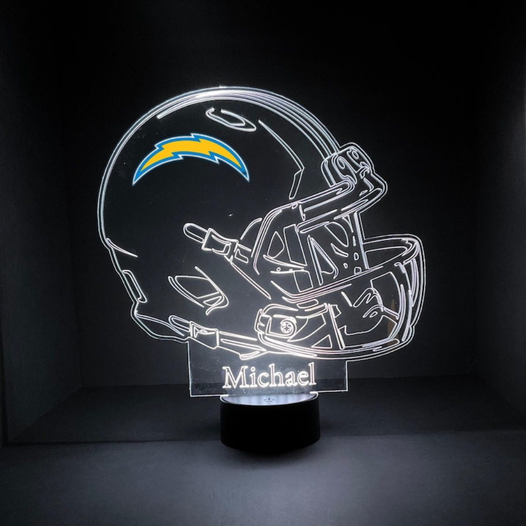 Los Angeles Chargers Personalized LED Helmet Lamp