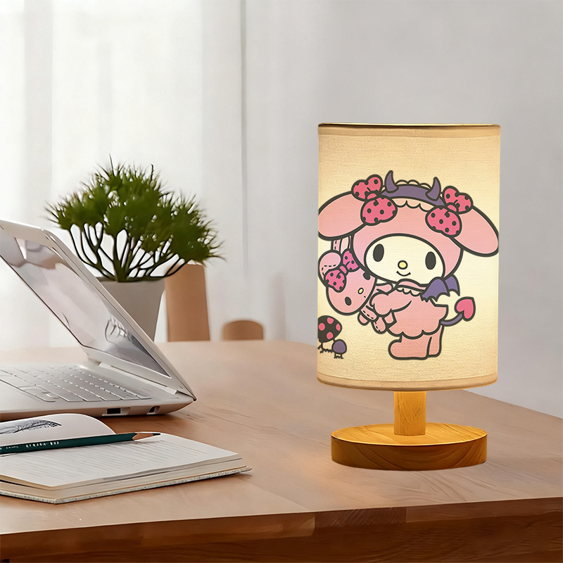 USB Powered Sanrio Linen Table Lamp Featuring Creative Sanrio Patterns