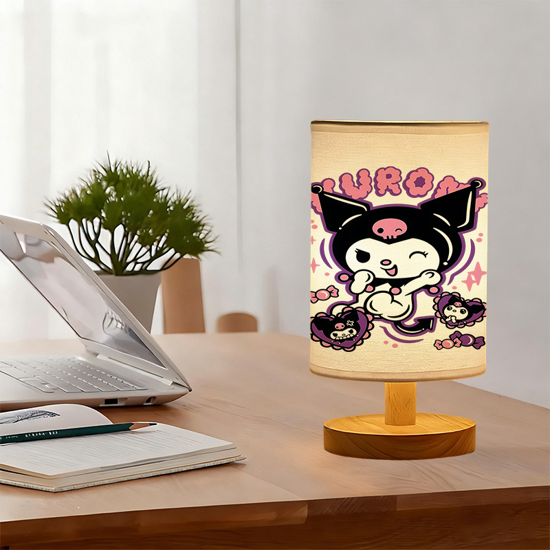 modern Sanrio USB-powered linen lamp with a creative design, featuring Sanrio patterns