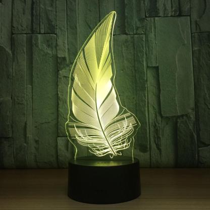 Feather 3D Optical Illusion Lamp - 3D Optical Lamp