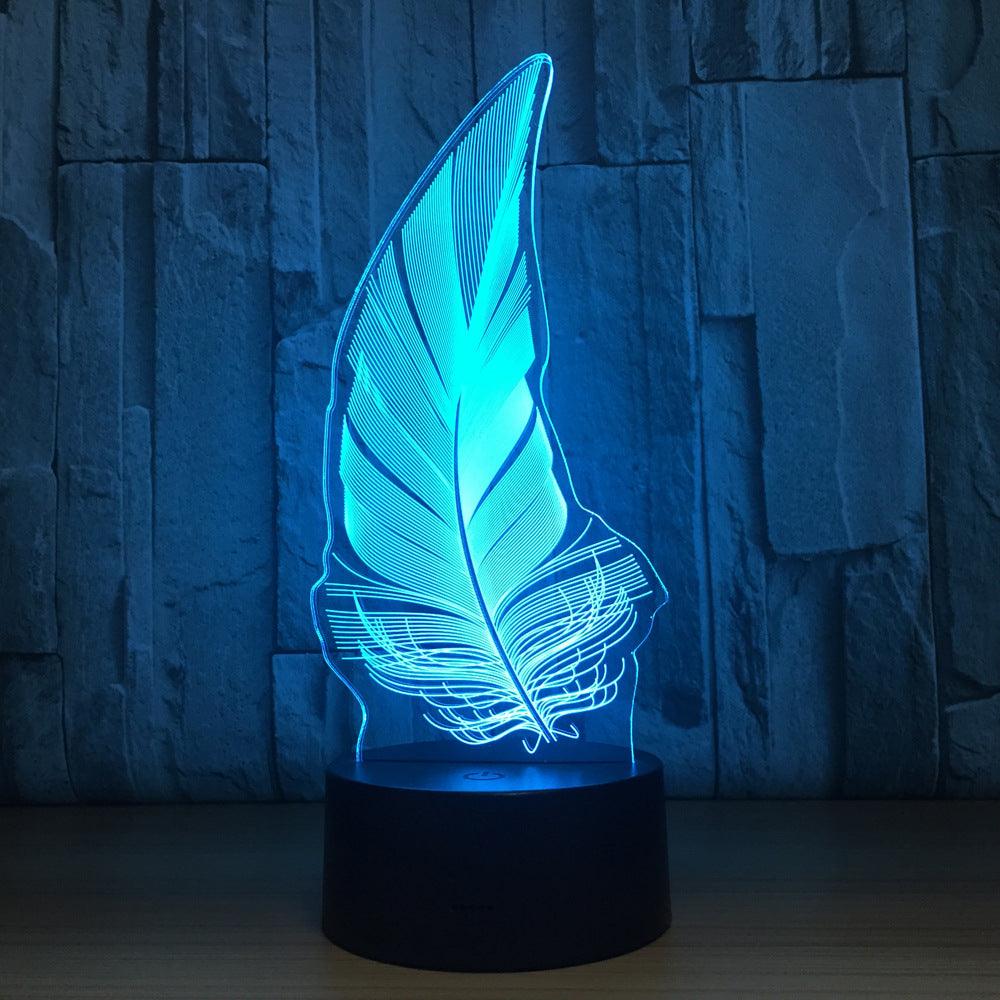 Feather 3D Optical Illusion Lamp - 3D Optical Lamp