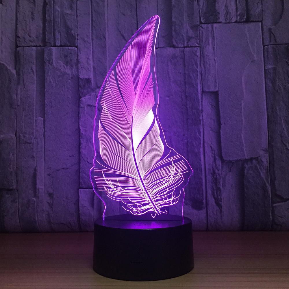 Feather 3D Optical Illusion Lamp - 3D Optical Lamp