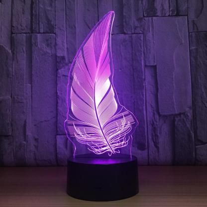 Feather 3D Optical Illusion Lamp - 3D Optical Lamp