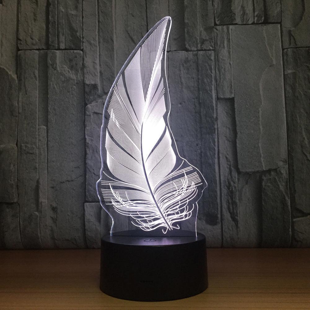 Feather 3D Optical Illusion Lamp - 3D Optical Lamp